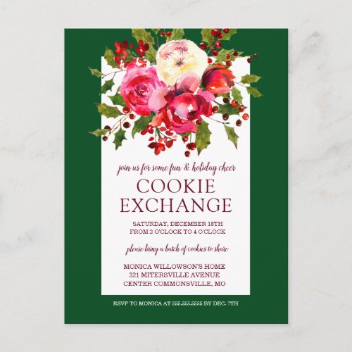 Merry Christmas  Christmas Cookie Exchange Holiday Postcard