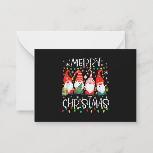 Merry Christmas Christmas Lights Matching Gnome Note Card