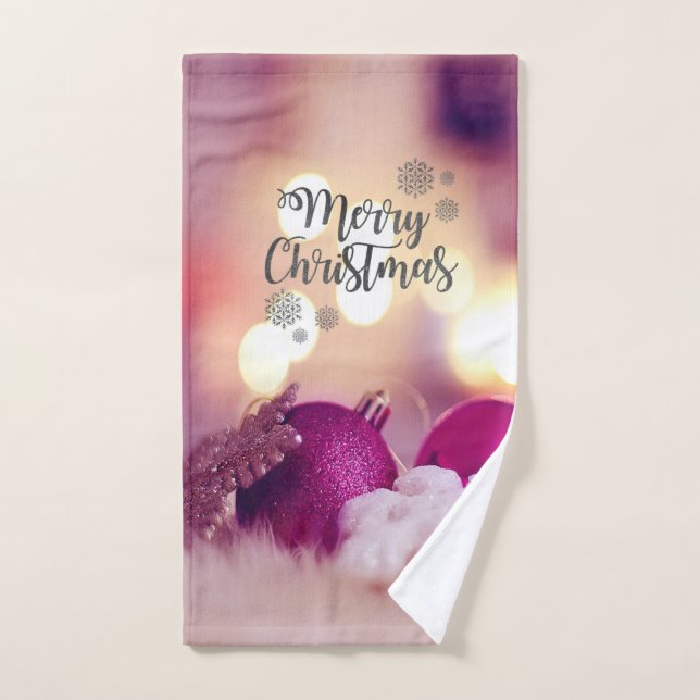 Merry Christmas,Christmas Ornaments Balls Bath Towel Set (Hand Towel)