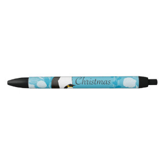 merry christmas, christmas,penguin,flowers,blue, pen
