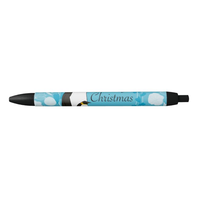 merry christmas, christmas,penguin,flowers,blue, pen (Front)
