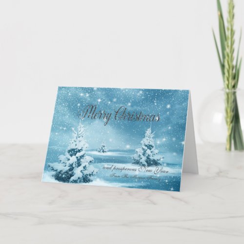 Merry ChristmasChristmas Pine Tree Holiday Card