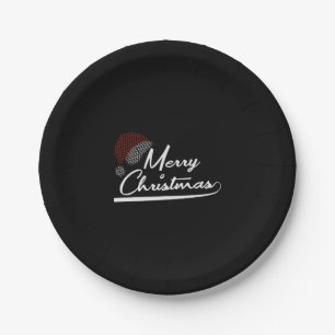Merry Christmas Christmas Present Santa Claus Paper Plates