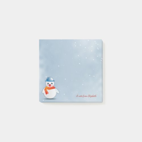 Merry ChristmasChristmas Snowman _Personalized Post_it Notes