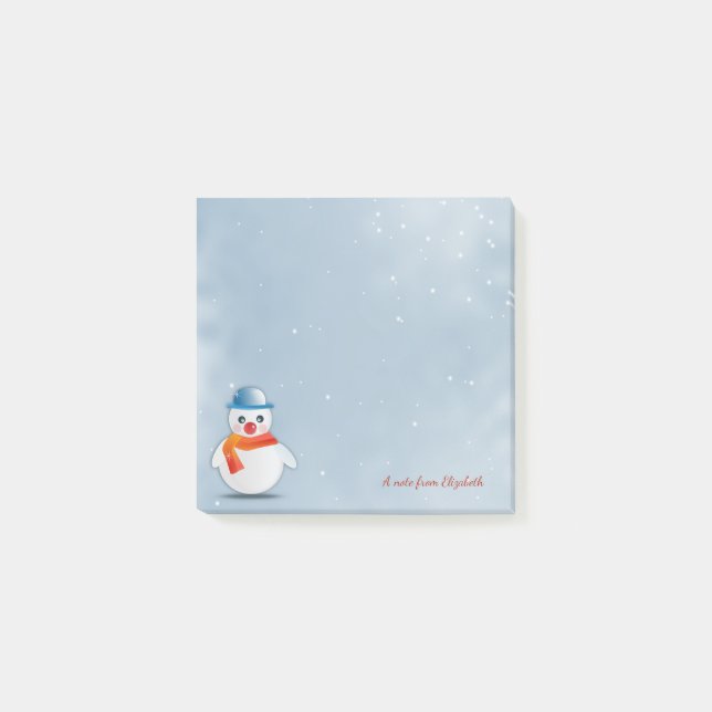 Merry Christmas,Christmas Snowman -Personalized Post-it Notes (Front)