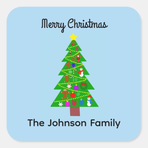 Merry Christmas Christmas Tree 1 Stickers