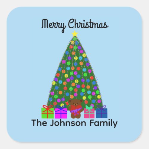 Merry Christmas Christmas Tree 2 Stickers