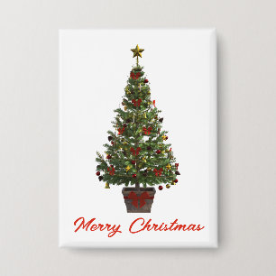 Merry Christmas. Christmas Tree Button