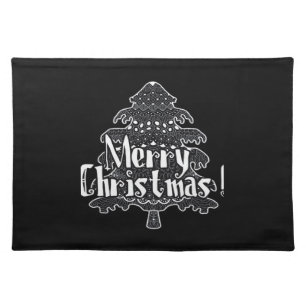 Merry Christmas, Christmas tree Classic Cloth Placemat