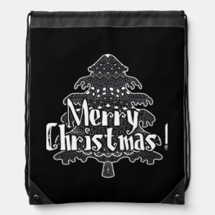 Merry Christmas, Christmas tree Classic Drawstring Bag