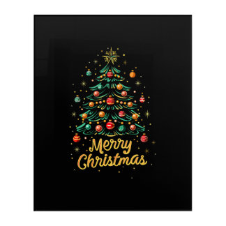 Merry Christmas Christmas Tree Lights Christmas Tr Acrylic Print