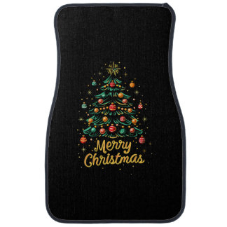 Merry Christmas Christmas Tree Lights Christmas Tr Car Floor Mat