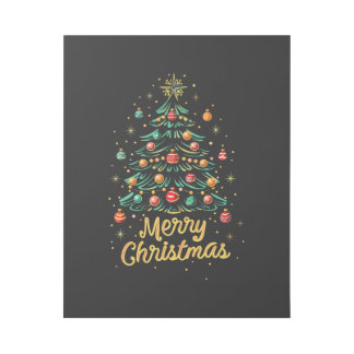 Merry Christmas Christmas Tree Lights Christmas Tr Gallery Wrap