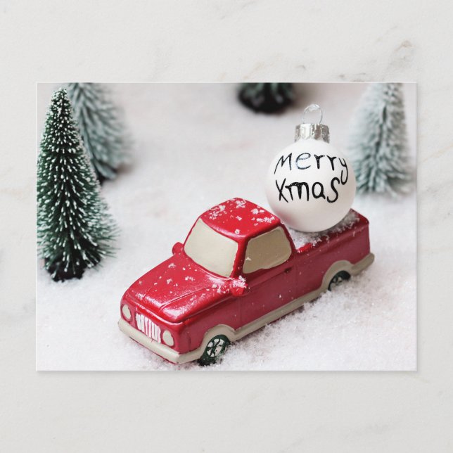 Merry christmas,Christmas tree,Merry Xmas auto Holiday Postcard (Front)