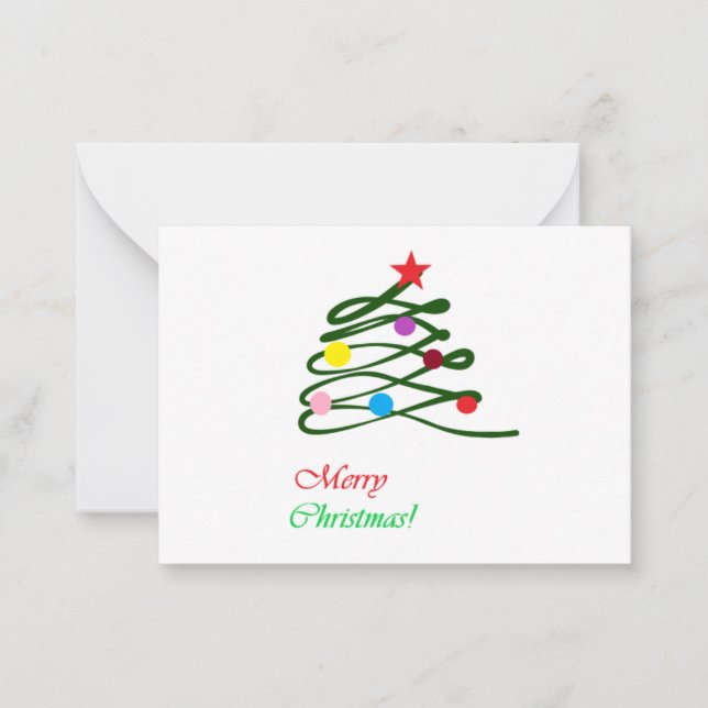 Merry Christmas Christmas tree  Note Card (Front)