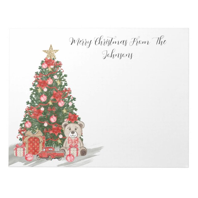 Merry Christmas Christmas Tree Notepad (Front)
