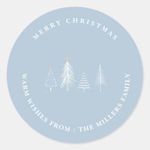 Merry Christmas  Christmas Tree Pattern Classic Round Sticker