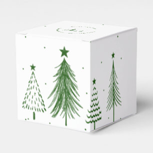 Merry Christmas Christmas Tree Pattern Favor Boxes