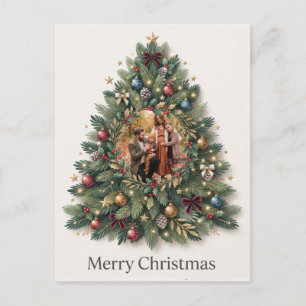 "Merry Christmas" Christmas Tree Photo Design Postcard