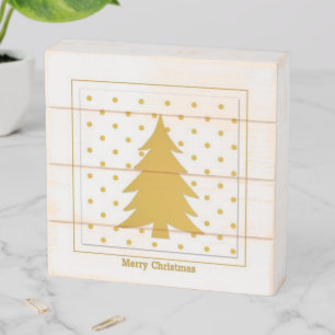 Merry Christmas, Christmas Tree Wooden Box Sign