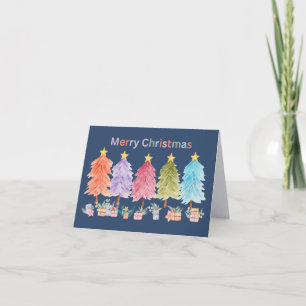 Merry Christmas Christmas Trees and Presents Card