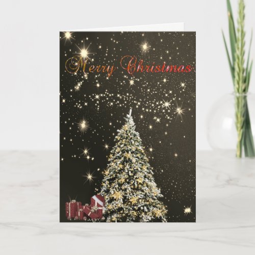 Merry ChristmasChristmas Trees Presents Holiday Card