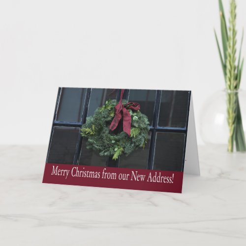 Merry Christmas _ Christmas wreath new address Holiday Card