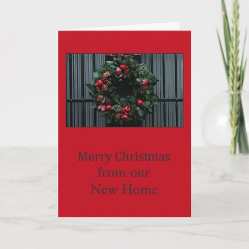 Merry Christmas _ Christmas wreath new address Holiday Card