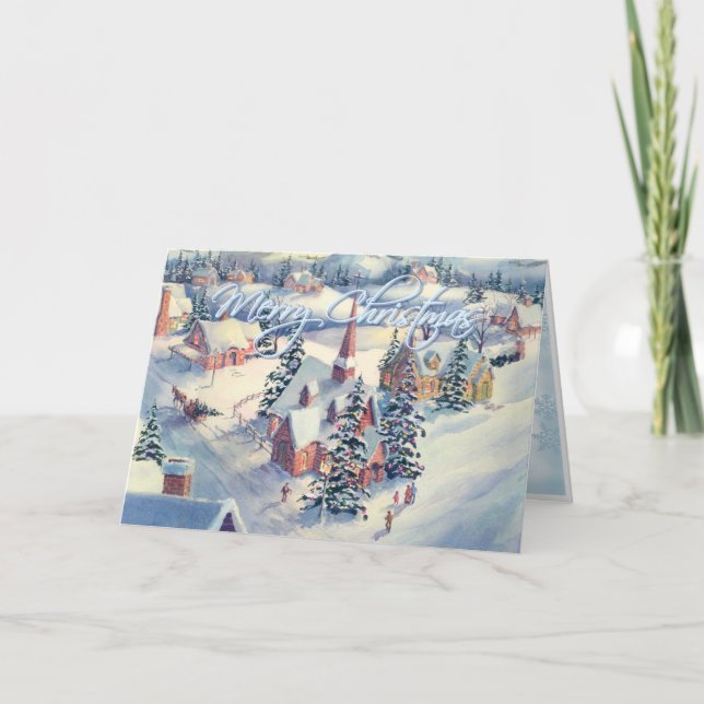 MERRY CHRISTMAS CHURCH by SHARON SHARPE Holiday Card (Front)