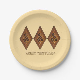Merry Christmas Cinnamon Sand Tart Cookie Holiday Paper Plates