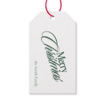 Merry Christmas Classic Design Family Gift Tag 