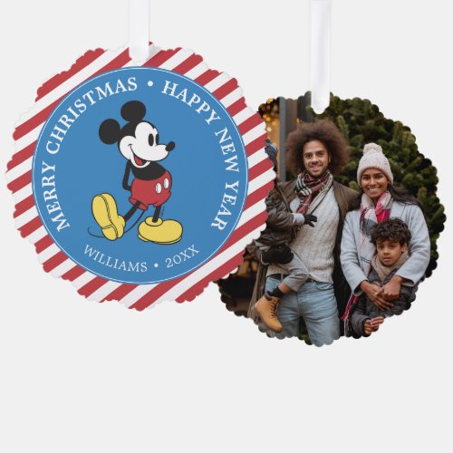 Merry Christmas  Classic Mickey Mouse Ornament Card