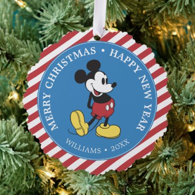 Merry Christmas | Classic Mickey Mouse Ornament Card