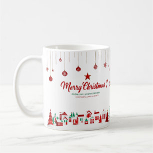 Merry Christmas Classic Mug – Red & Green Village