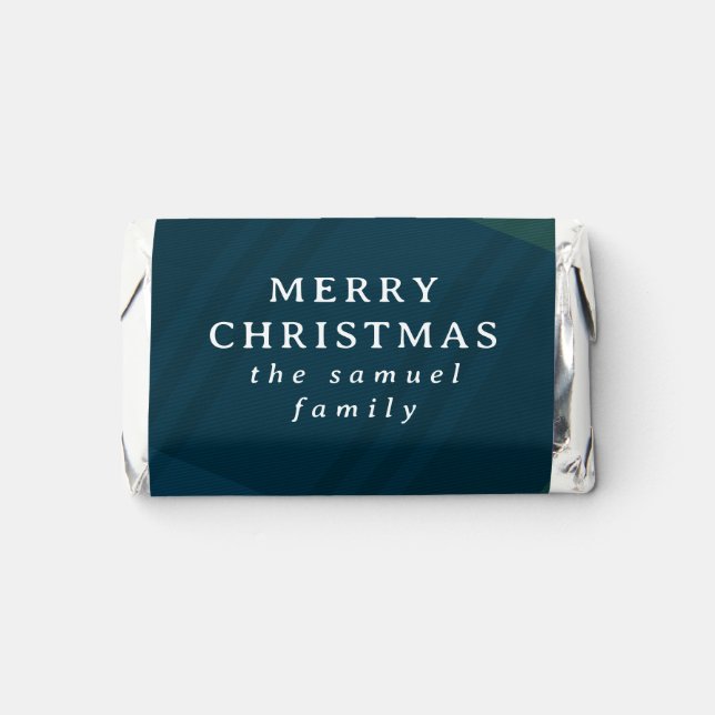 Merry Christmas classic plaid personalized Hershey's Miniatures (Front)