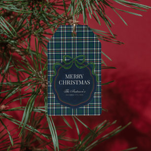 Merry Christmas Classic Preppy Tartan Plaid Gift Tags