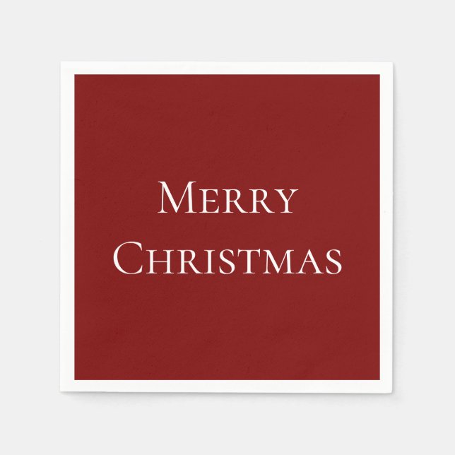 Merry Christmas Classic Red Napkins (Front)