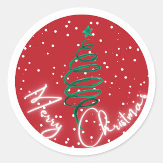 Merry Christmas Classic Round Sticker