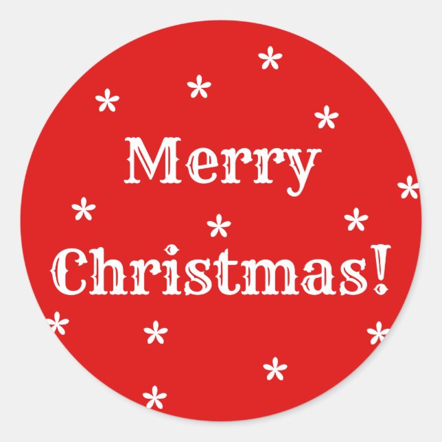 Merry Christmas Classic Round Sticker (Front)
