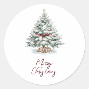 Merry Christmas Classic Round Sticker