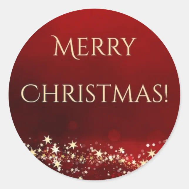 merry christmas classic round sticker | Zazzle