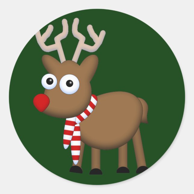 Merry Christmas Classic Round Sticker (Front)