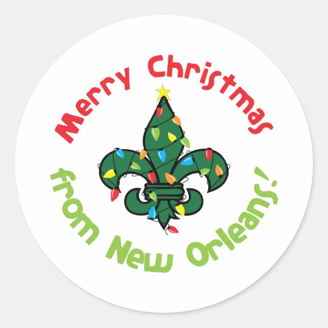 Merry Christmas Classic Round Sticker (Front)