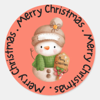 Merry Christmas Classic Round Sticker