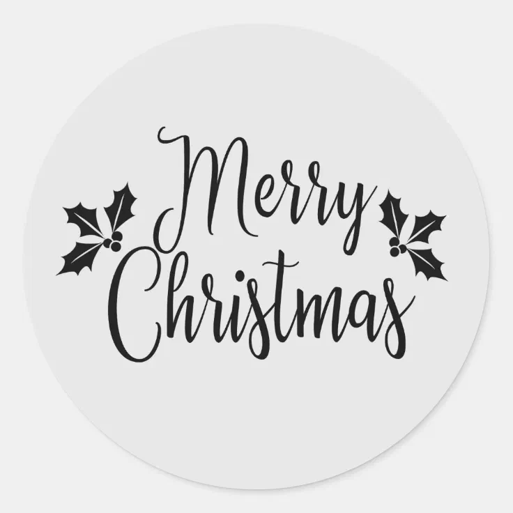 Merry Christmas Classic Round Sticker Zazzle 2806