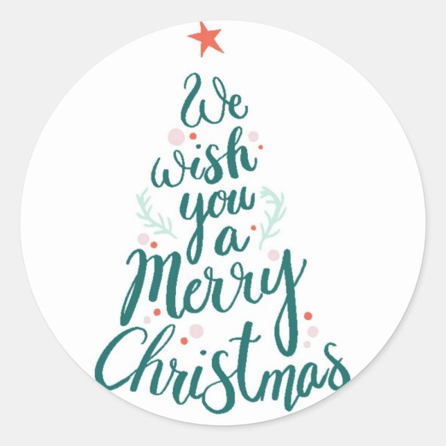 Merry Christmas      Classic Round Sticker (Front)