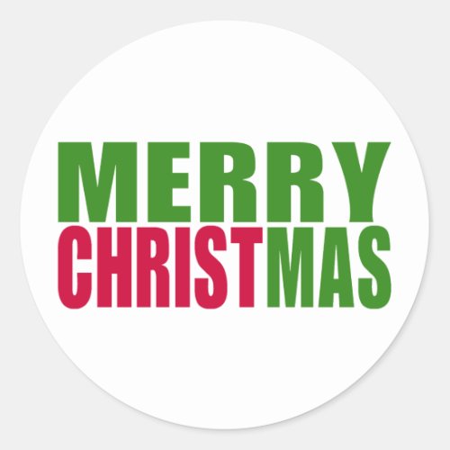 Merry Christmas Classic Round Sticker