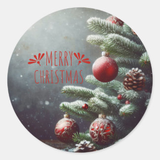 Merry Christmas Classic Round Sticker