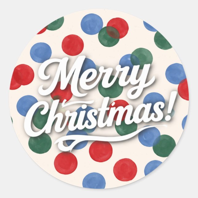 Merry Christmas Classic Round Sticker (Front)