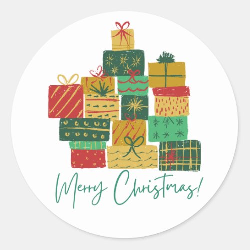 Merry Christmas    Classic Round Sticker